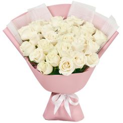 Букет Белая гармония из 25 роз