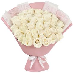 Ледяной цветок букет из белых роз